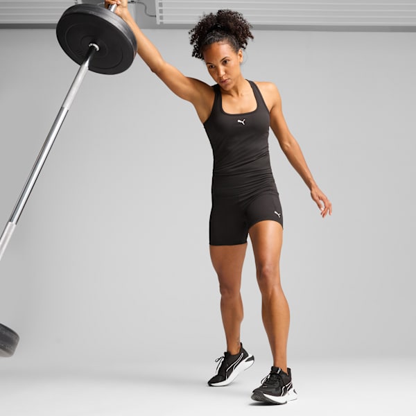CLOUDSPUN Women's High-Waist 5" Training Tight Shorts, PUMA Black-PUMA White, extralarge-IND